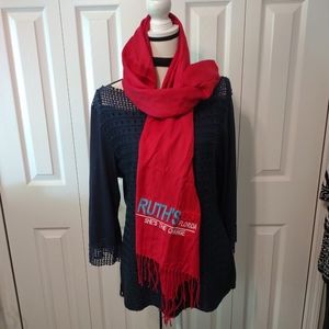 🌷‼️5/$20  Huge Red & Black Striped Fashion Scarf
